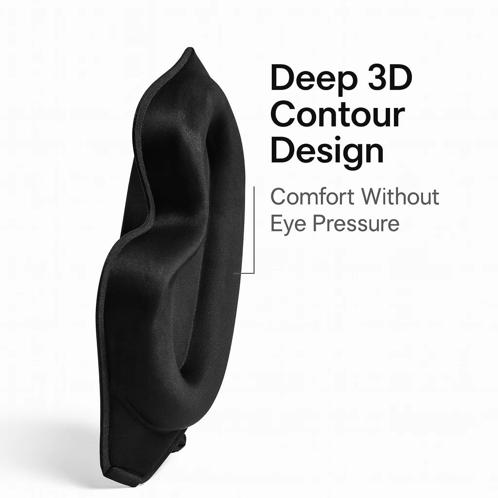 Blackout Eye Mask for Sleeping - Adjustable 3D Sleep Mask for Travel & Night