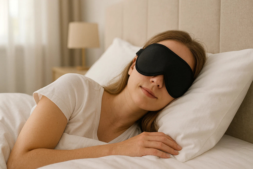 Blackout Eye Mask for Sleeping - Adjustable 3D Sleep Mask for Travel & Night