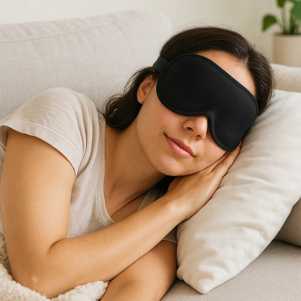 Blackout Eye Mask for Sleeping - Adjustable 3D Sleep Mask for Travel & Night